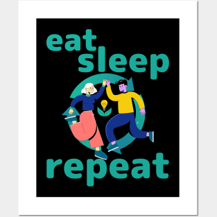 Eat Sleep Recycle Repeat Happy Earth Day Posters and Art